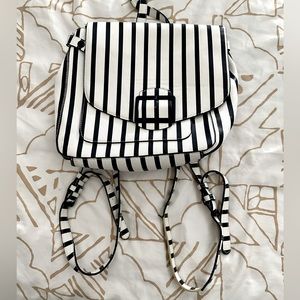 Blue & White Pinstripe Small Backpack